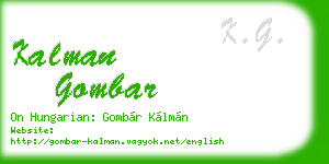kalman gombar business card