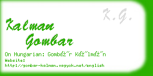 kalman gombar business card